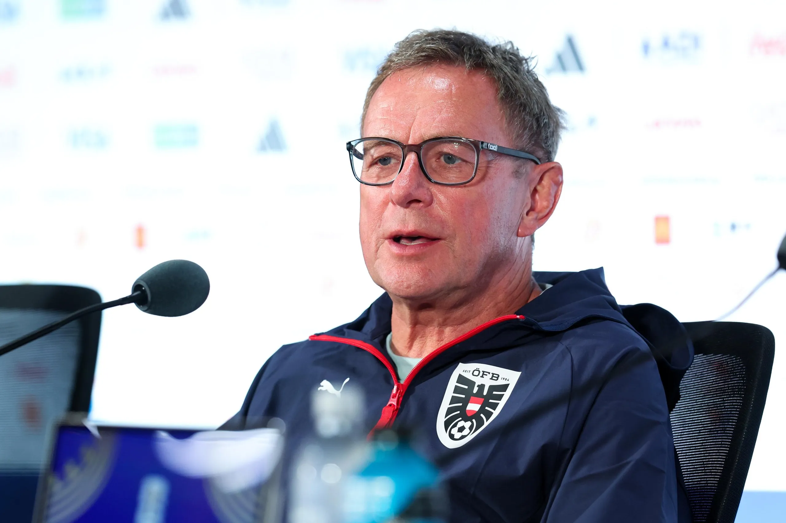 Ralf Rangnick attends a press conference