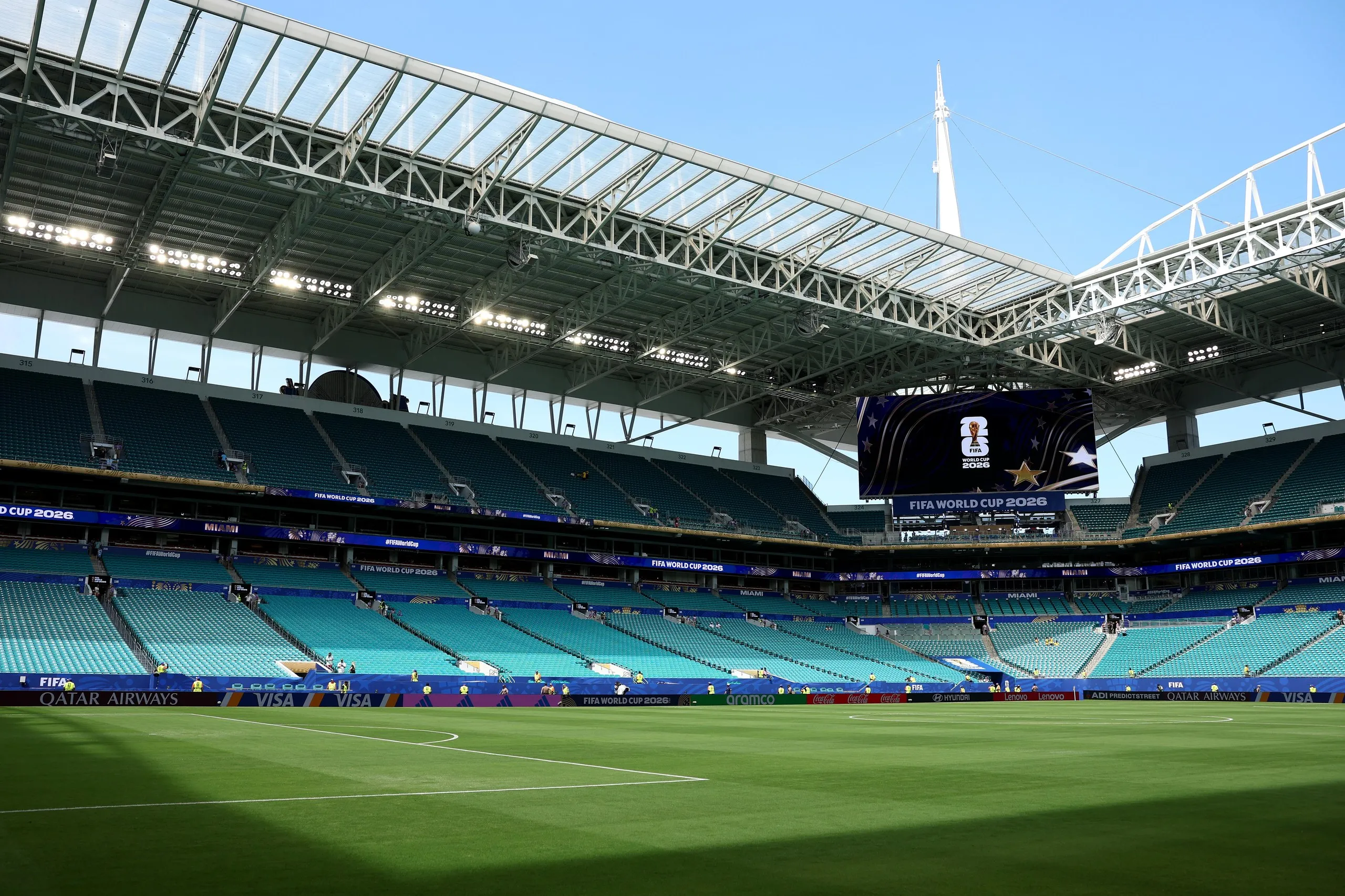 The scene before Saudi Arabia v Uruguay.