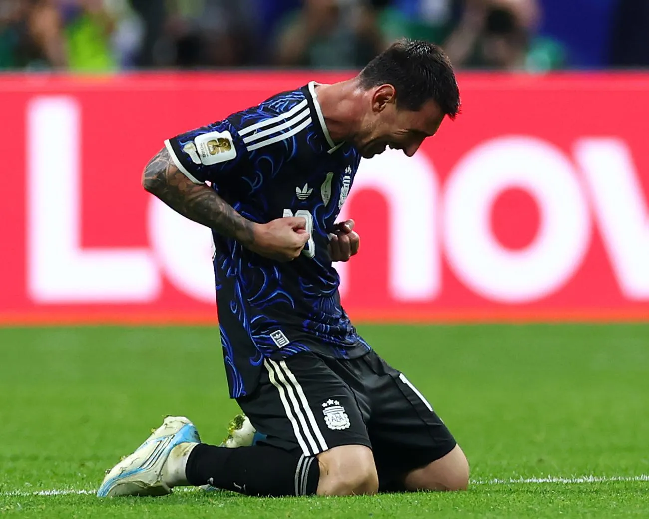 Joy for Lionel Messi as Argentina come from behind to defeat England in a World Cup semi-final