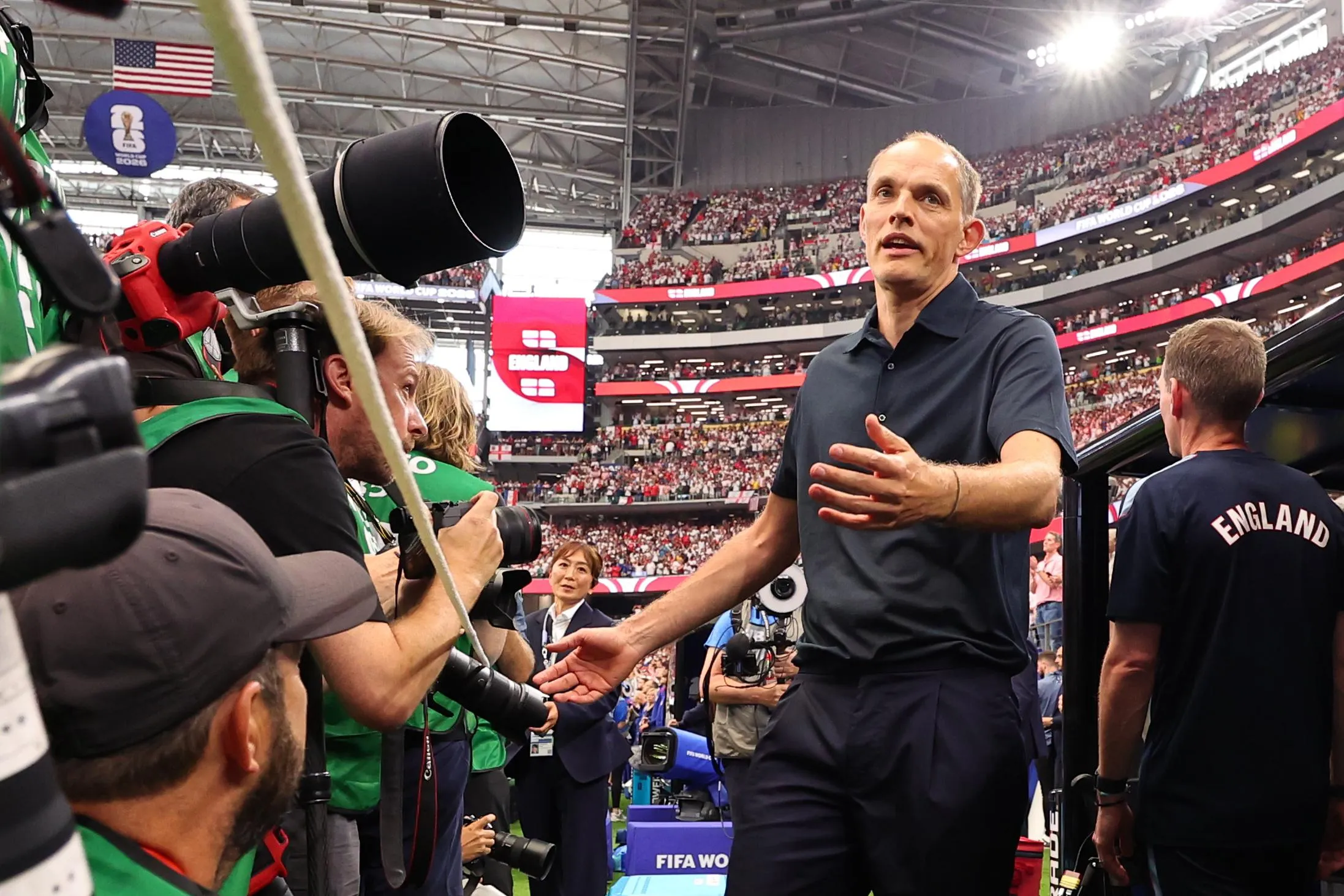 Thomas Tuchel and photographers before England take on Croatia