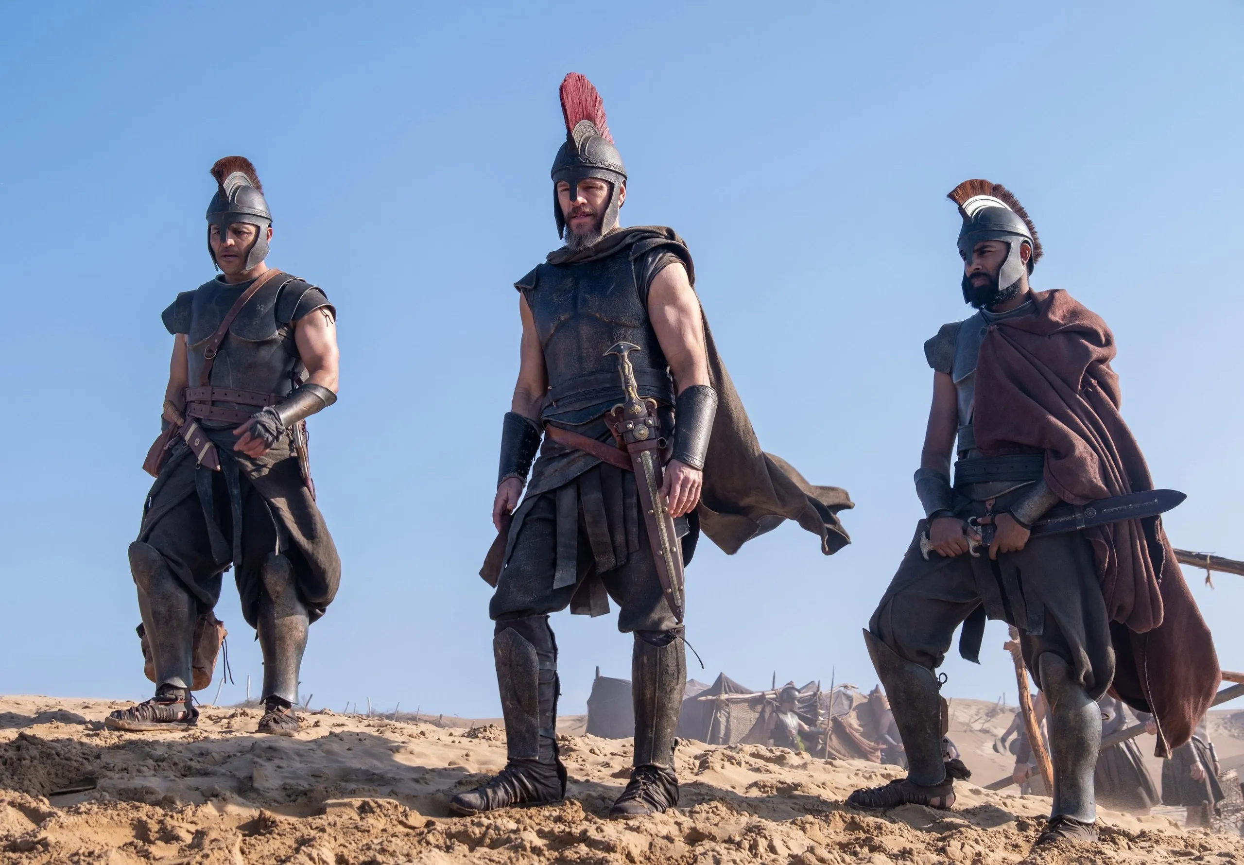 The armed Greek warriors Cepheus, Odysseus and Eurylochus
