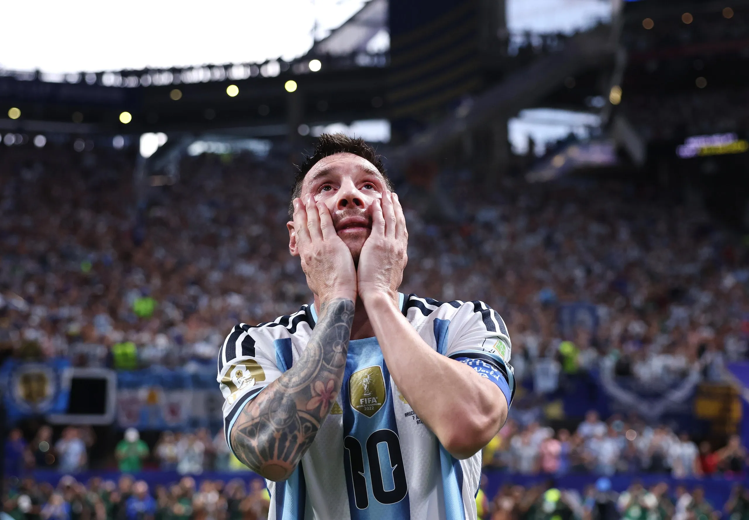 Argentina’s Lionel Messi after their 3-2 victory over Egypt at Atlanta Stadium.