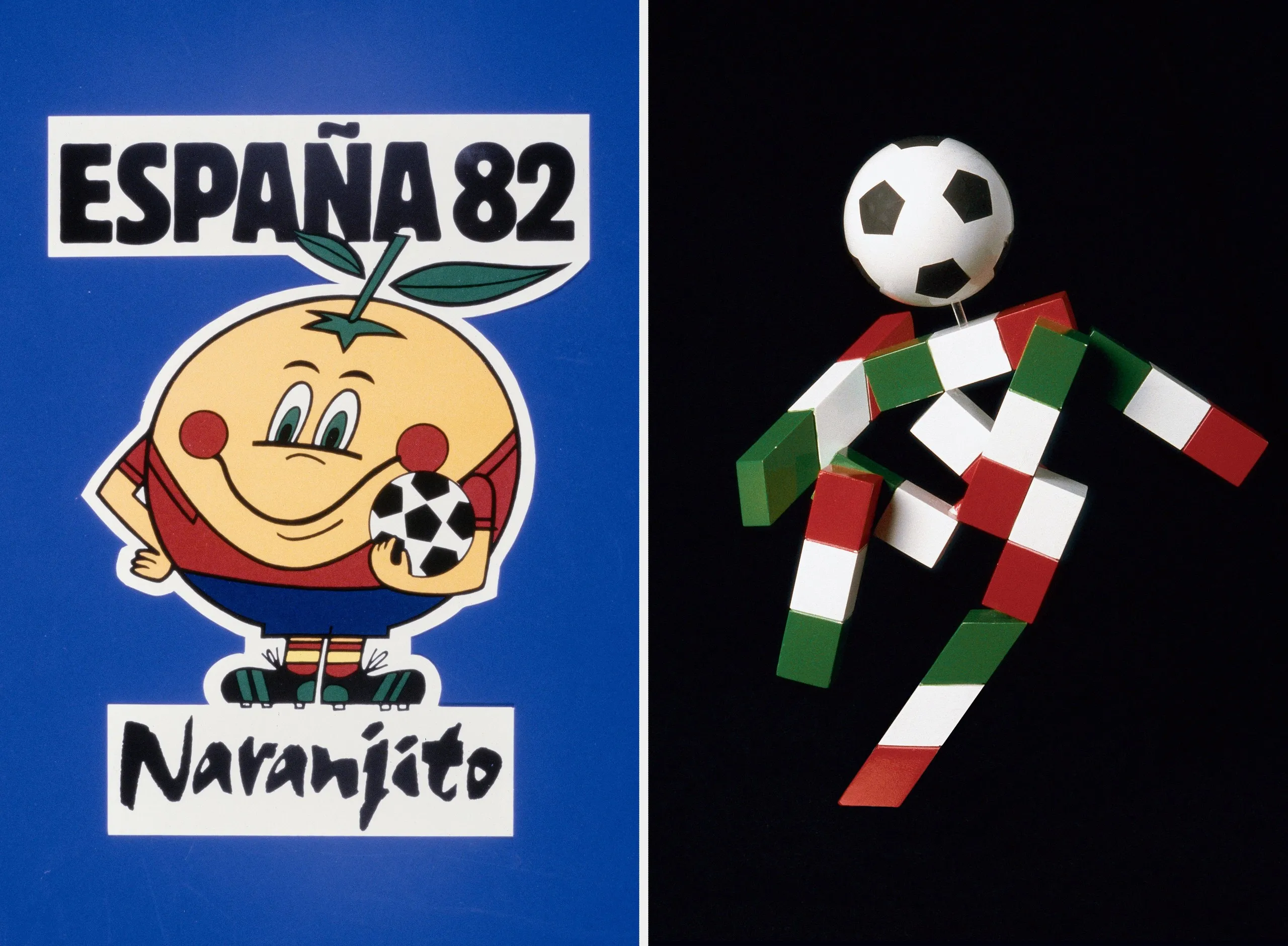 Naranjito from Spain 1982 and Italy’s mascot in 1990, Ciao