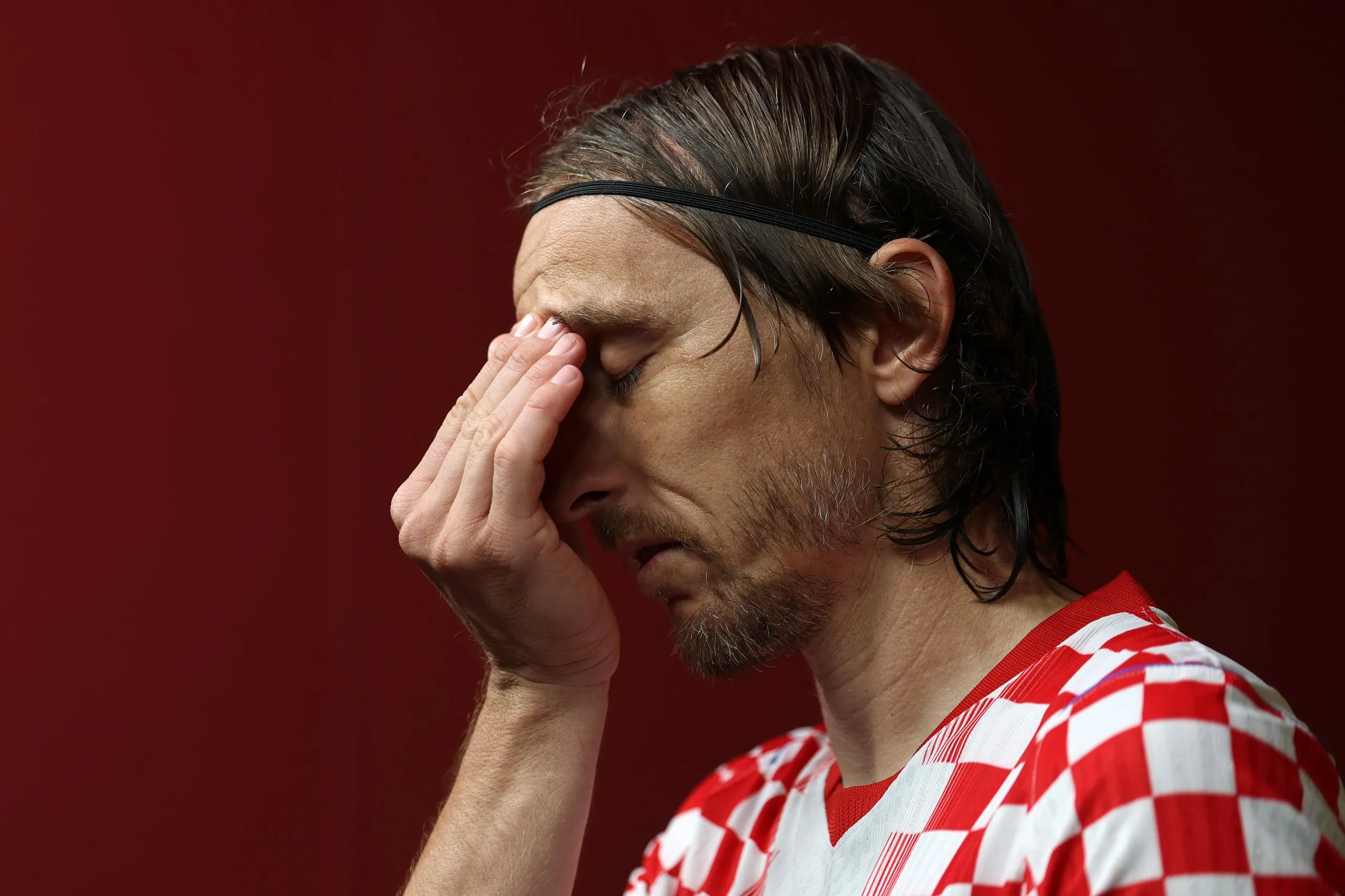 Luka Modric of Croatia prepares in the tunnel before their match with Panama in Toronto.