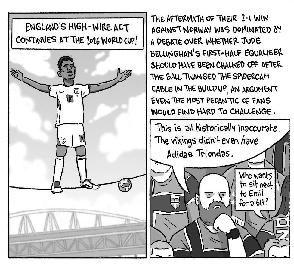 David Squires on … England’s high-wire act continuing to the World Cup semis, panel 1
